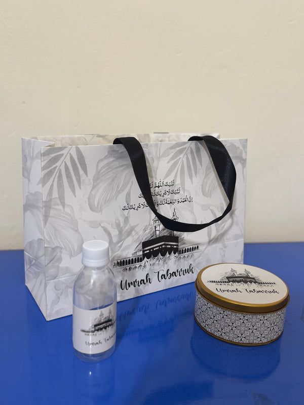 Large - Umrah / Hajj Tabarruk Packaging (with medium Tin Box)