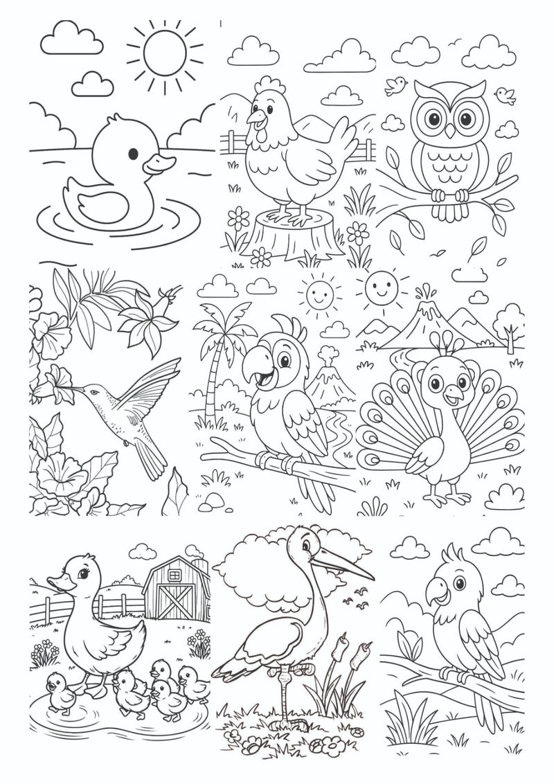 Coloring Sheets for Kids (set of 6 sheets)