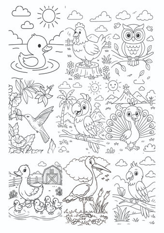 Coloring Sheets for Kids (set of 6 sheets)