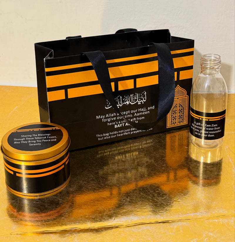 (Black) Medium / Small Set (Hand Bag Style) - Umrah / Hajj Tabarruk Packaging