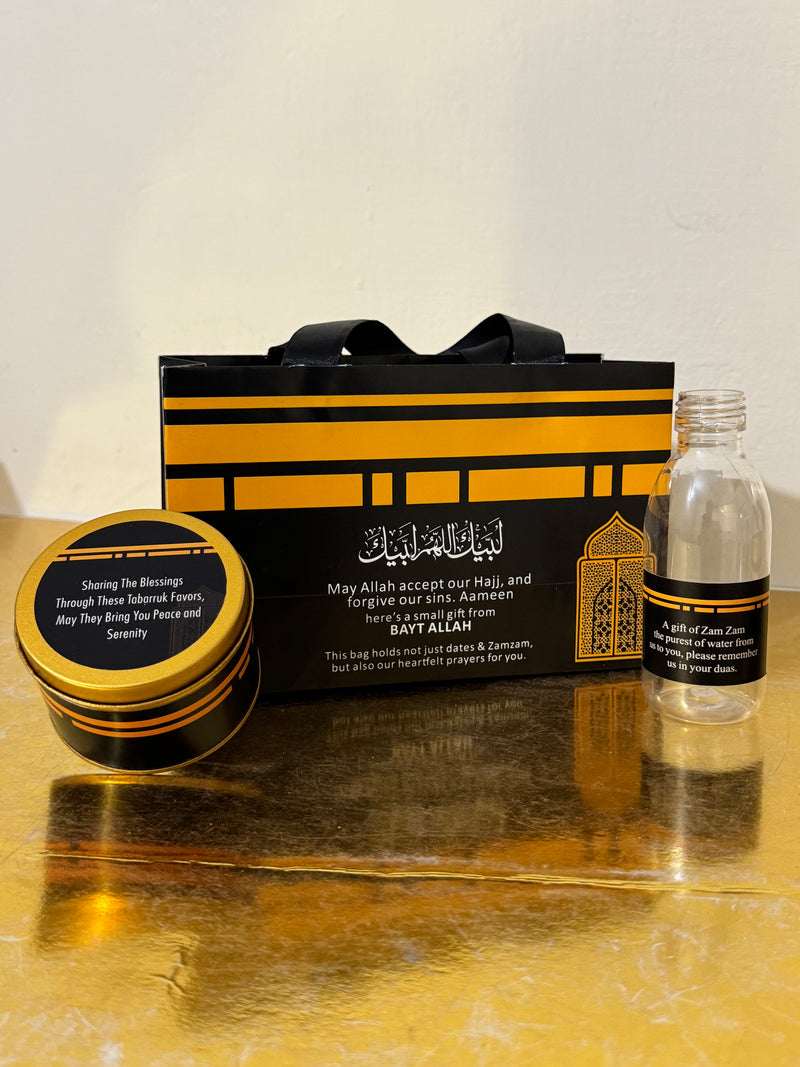 (Black) Medium / Small Set (Hand Bag Style) - Umrah / Hajj Tabarruk Packaging