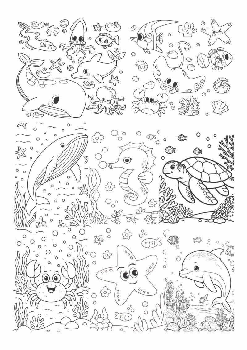 Coloring Sheets for Kids (set of 6 sheets)