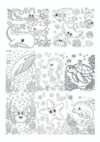 Coloring Sheets for Kids (set of 6 sheets)
