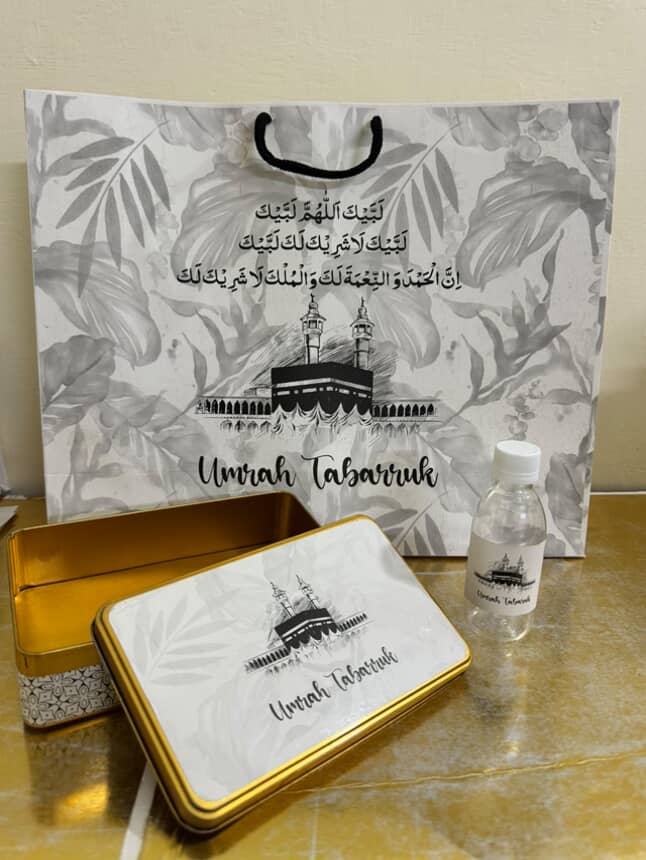 Extra Large Set (with Square Half Kg Tin Box)  - Umrah / Hajj Tabarruk Packaging