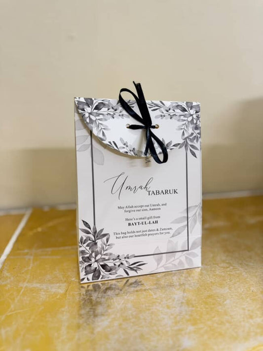Small Set Gray Scale (with Square Tin Box) - Umrah / Hajj Tabarruk Packaging