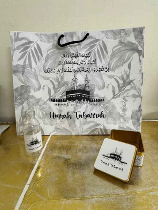 Extra Large Set (with Small Square Tin Box) - Umrah / Hajj Tabarruk Packaging