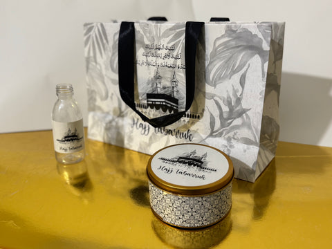 Large Set - Umrah / Hajj Tabarruk Packaging (with medium Tin Box)