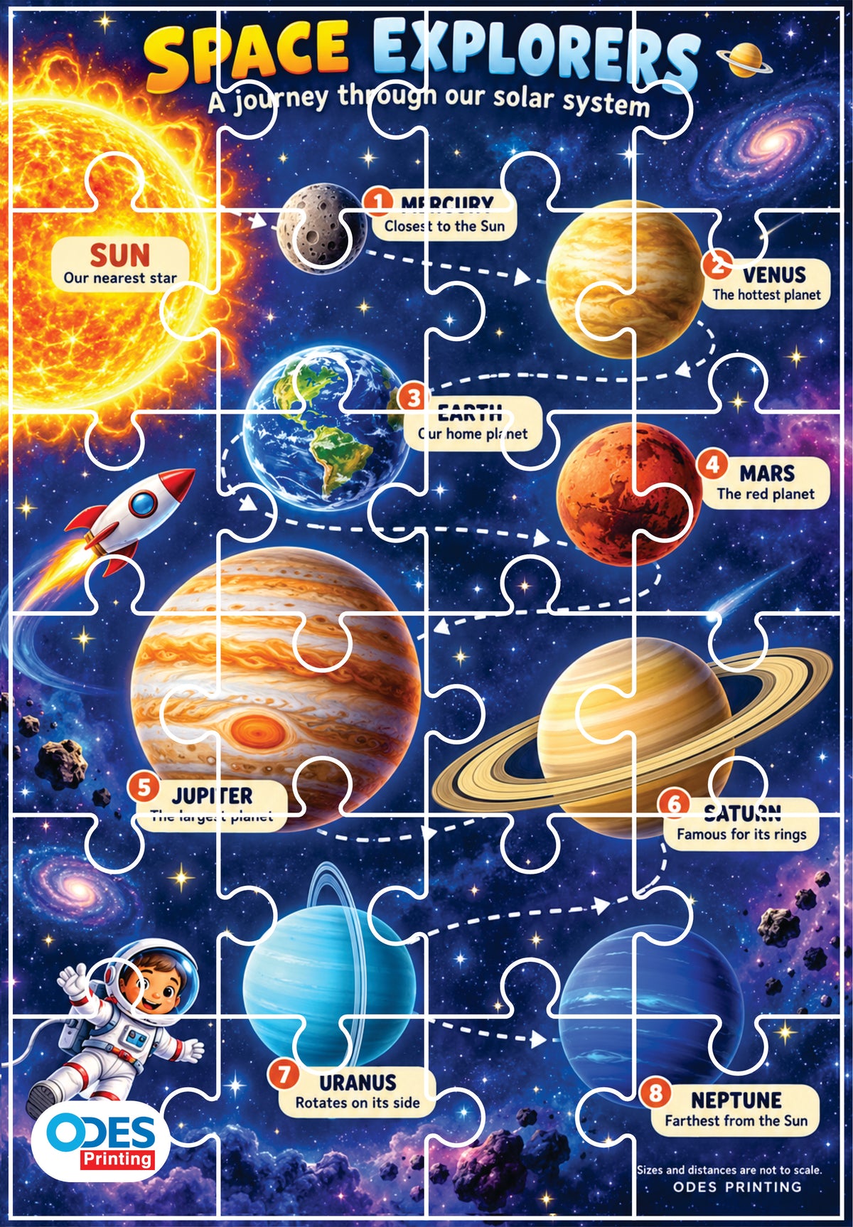 Jigsaw Puzzle - Space Explorers (Age 4+) A4 Size