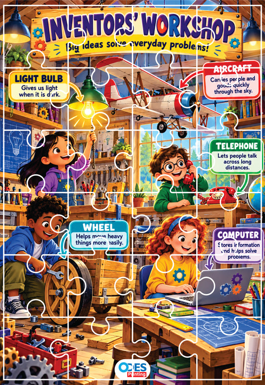 Jigsaw Puzzle - Inventor's Workshop (Age 4+) A4 Size