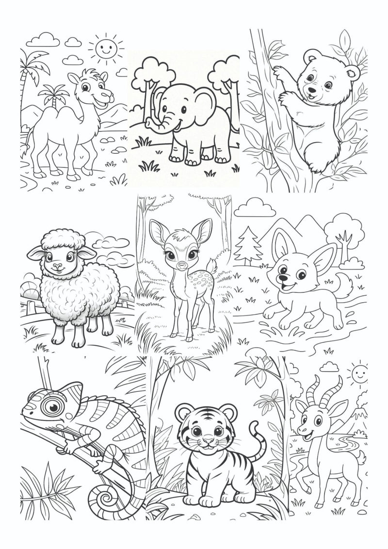Coloring Sheets for Kids (set of 6 sheets)