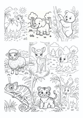 Coloring Sheets for Kids (set of 6 sheets)
