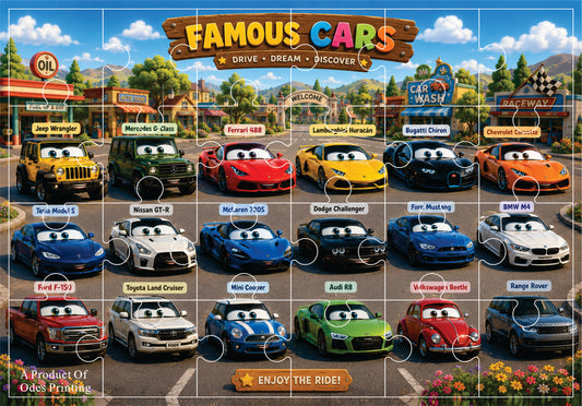 Jigsaw Puzzle - Cars (Age 4+) A4 Size