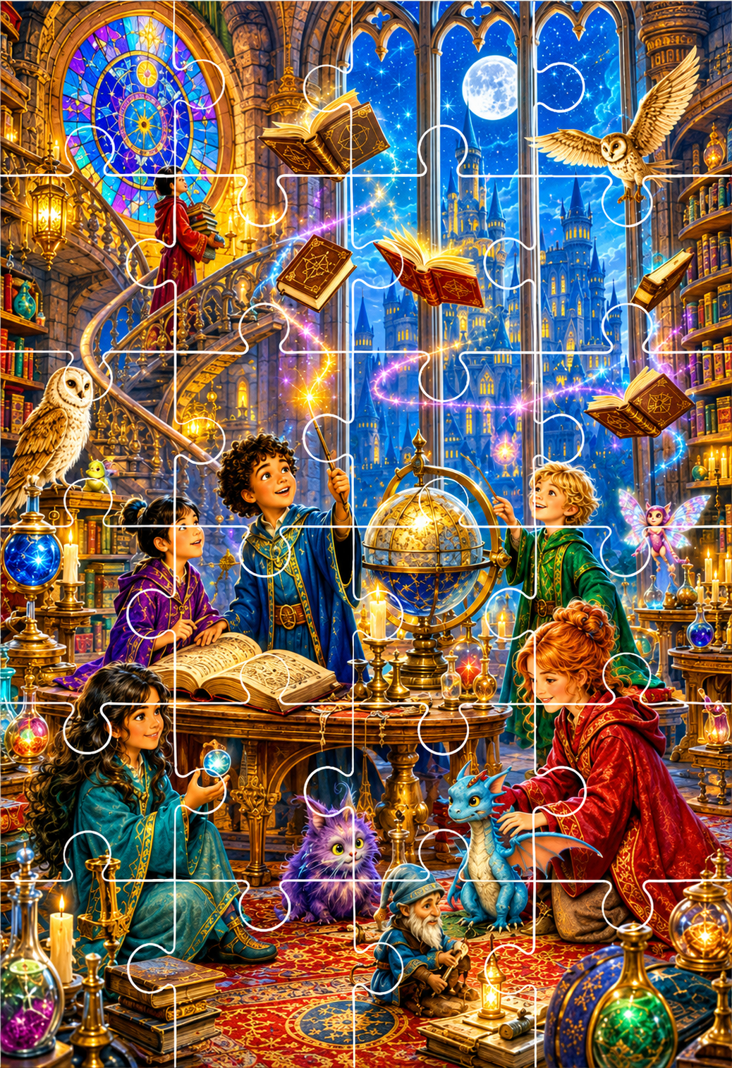 Jigsaw Puzzle - Magical Library (Age 4+) 11x17 inches