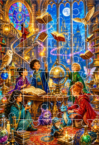 Jigsaw Puzzle - Magical Library (Age 4+) 11x17 inches