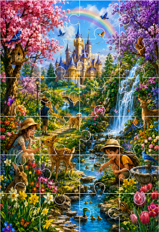 Jigsaw Puzzle - Castle Garden (Age 4+) 11x17 inches
