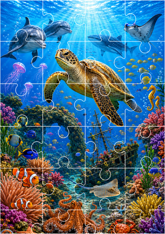 Jigsaw Puzzle - Ocean Adventure (Age 4+) 11x17 inches