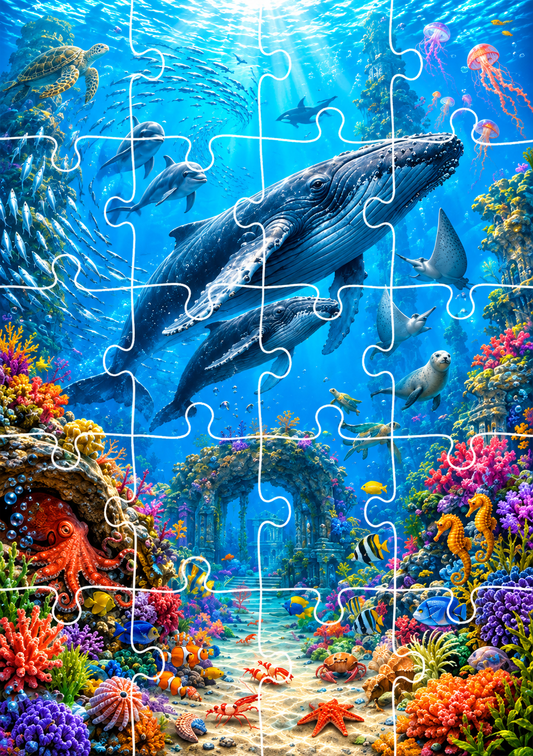 Jigsaw Puzzle - Whale Kingdom (Age 4+) A5 size