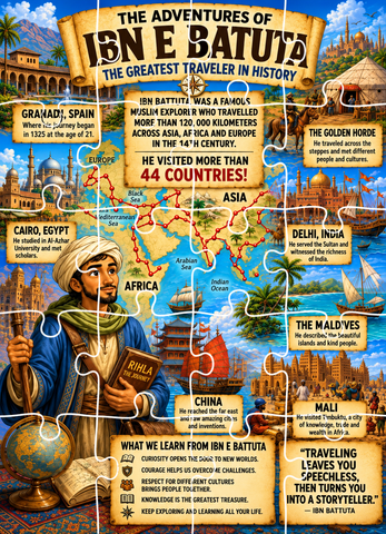 Jigsaw Puzzle - Adventure of Ibn Battuta (Age 4+) A5 size