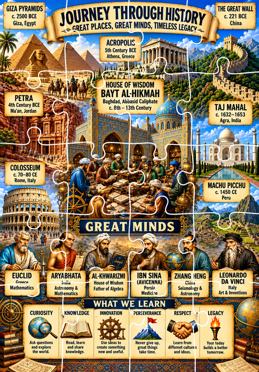 Jigsaw Puzzle - Journey to the History (Age 4+) A5 Size