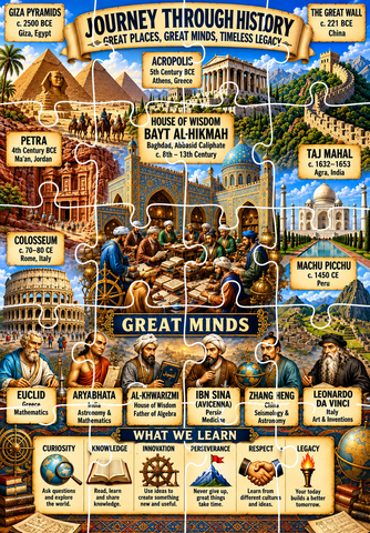 Jigsaw Puzzle - Journey to the History (Age 4+) A5 Size