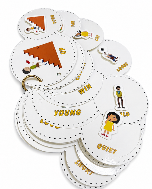 Bundle - Interactive Velcro Learning Cards - Singular & Plural  +  Word & Opposite Age 3+ (16+16 Cards)