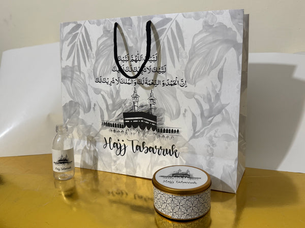 Extra Large Set - Umrah / Hajj Tabarruk Packaging (with medium 250g Tin Box)