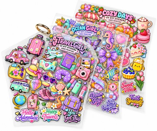 Stickers Sheets Set (UV DTF) - Girls Themes (Equally Interesting for All Age Groups)