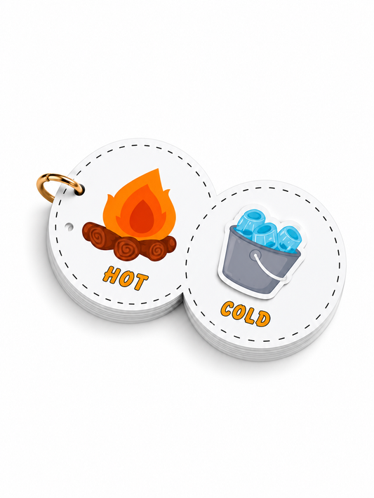 Interactive Velcro Word Opposite Learning Cards - Age 3+ (16 Cards)