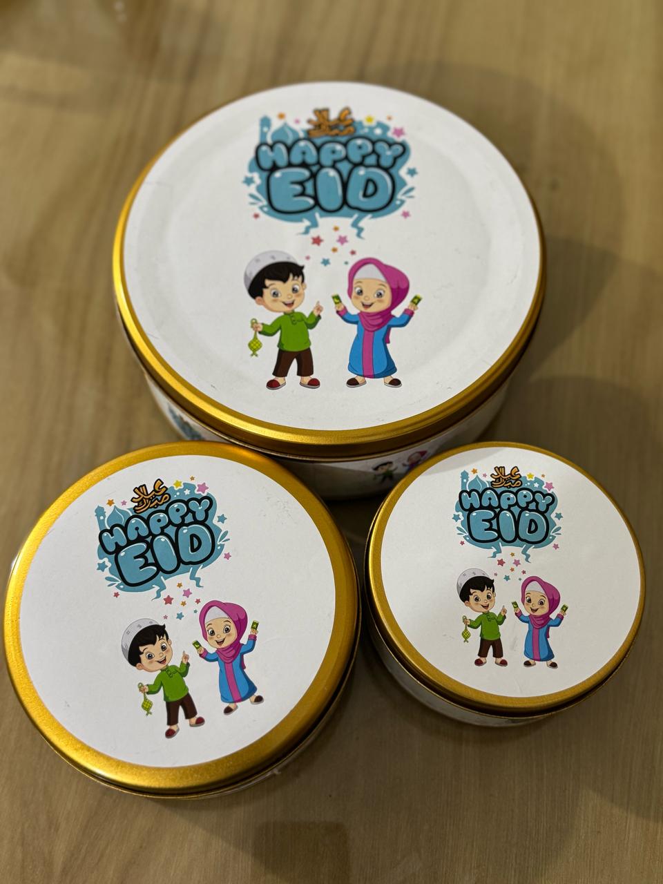 Happy Eid Tin Box (125 gram, Half Kg, 1 Kg)