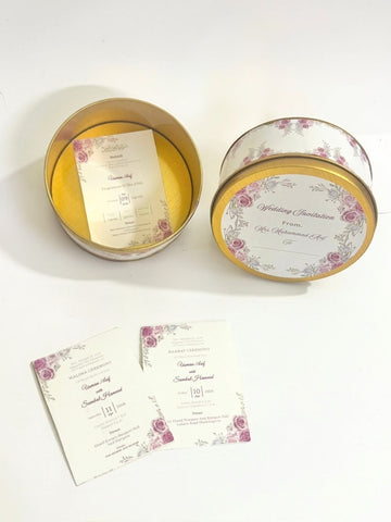 Wedding Invitation Cards(3pcs) & Tin Box 250g(1 Pcs)