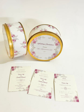 Wedding Invitation Cards(3pcs) & Tin Box 250g(1 Pcs)
