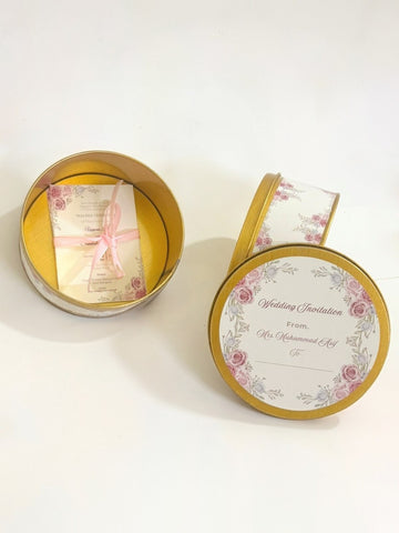Wedding Invitation Cards(3pcs) & Tin Box 250g(1 Pcs)