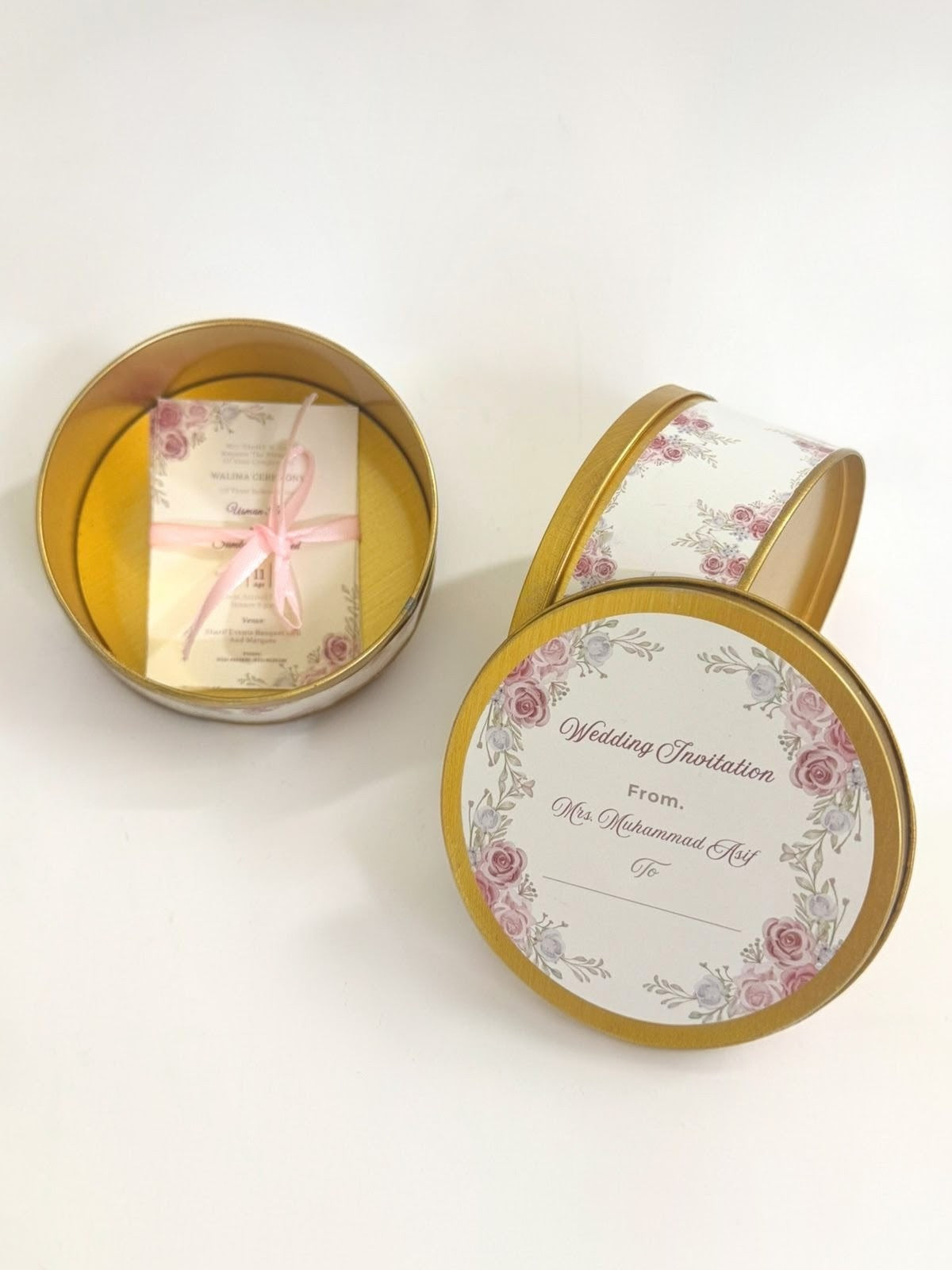 Wedding Invitation Cards(3pcs) & Tin Box 250g(1 Pcs)