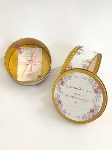 Wedding Invitation Cards(3pcs) & Tin Box 250g(1 Pcs)