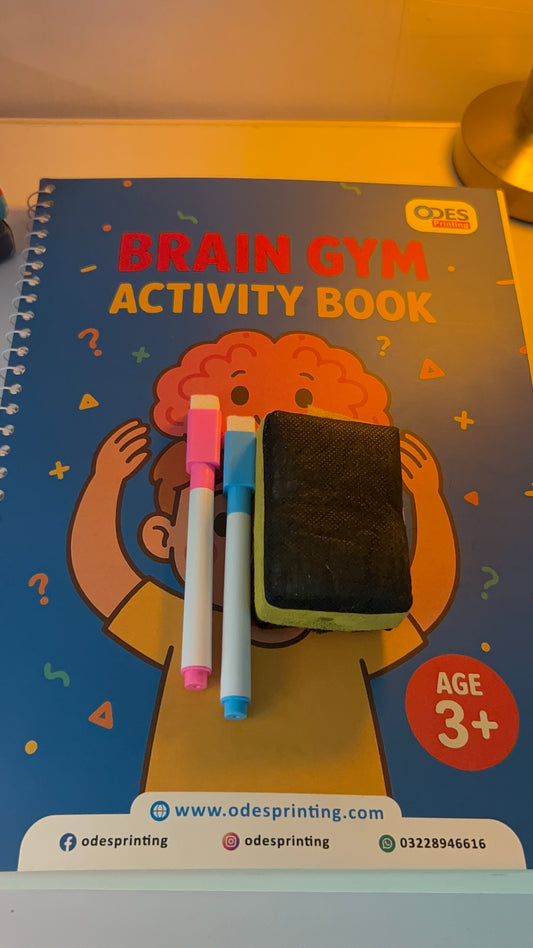 Brain Gym Book (24 activities) (age 3-12 years) - Write & Wipe with Water and Soap