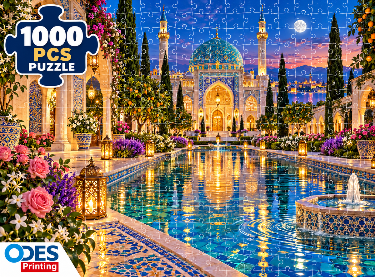 Jigsaw Puzzle - Moonlit Mosque Garden – 1000 Pieces (Age 14+) 21x27 inches
