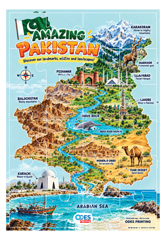Jigsaw Puzzle - Pakistan's  Landmark & Landscapes (Age 4+) 11x17 inches