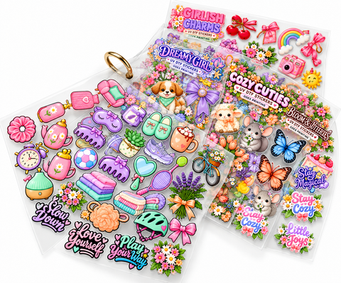 Stickers Sheets Set (UV DTF) - Girls Themes (Equally Interesting for All Age Groups)