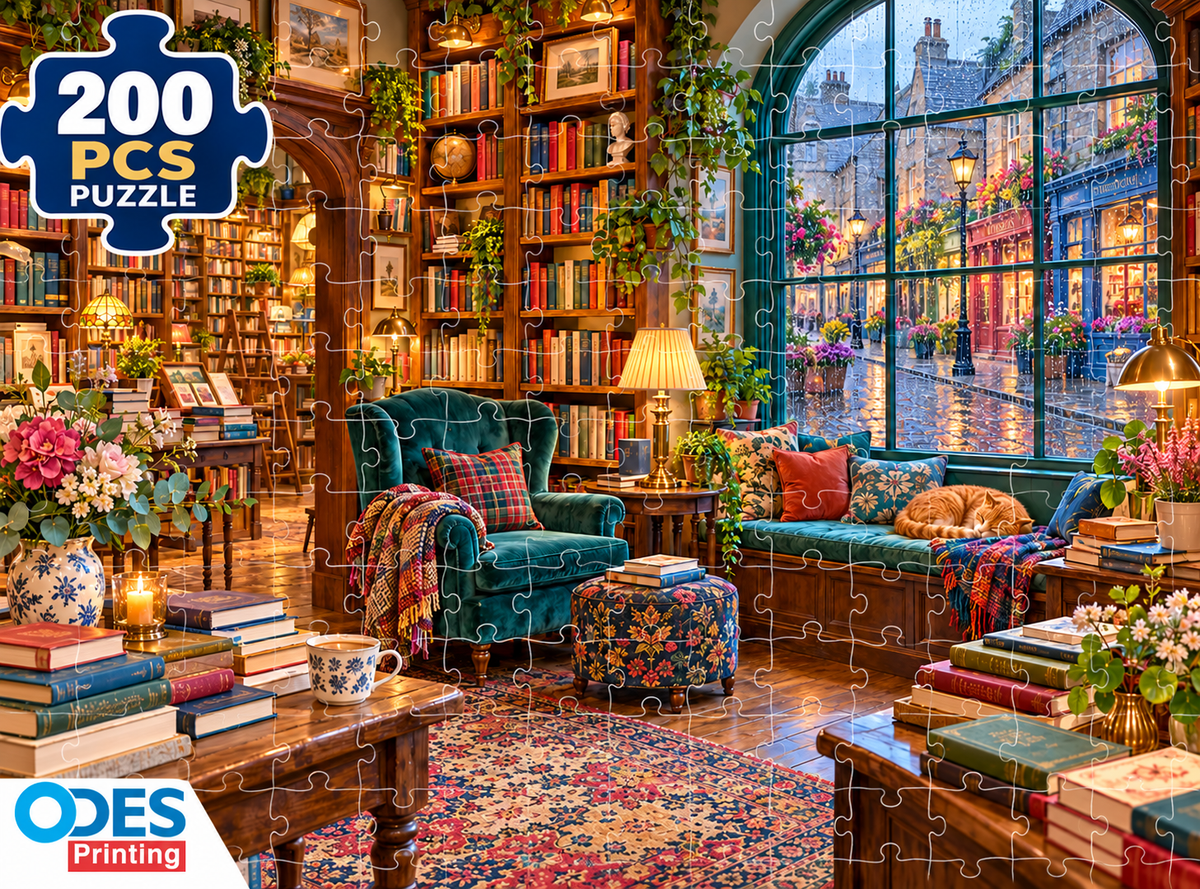 Jigsaw Puzzle (200 pcs) - The Cosy Bookshop (Age 10+) Size 1.5x2 feet