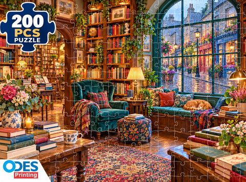 Jigsaw Puzzle (200 pcs) - The Cosy Bookshop (Age 10+) Size 1.5x2 feet