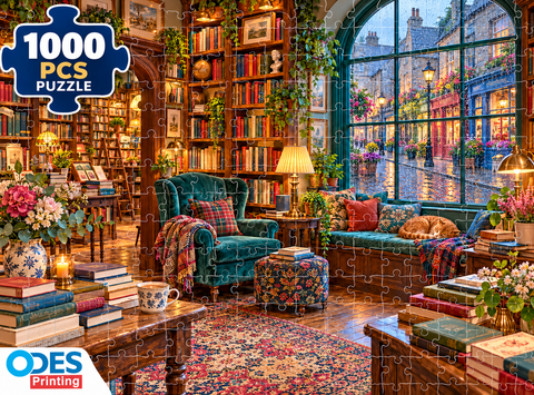 Jigsaw Puzzle - The Cosy Bookshop – 1000 Pieces (Age 14+) 21x27 inches