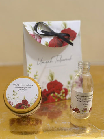 Small Set Red Floral - Umrah / Hajj Tabarruk Packaging