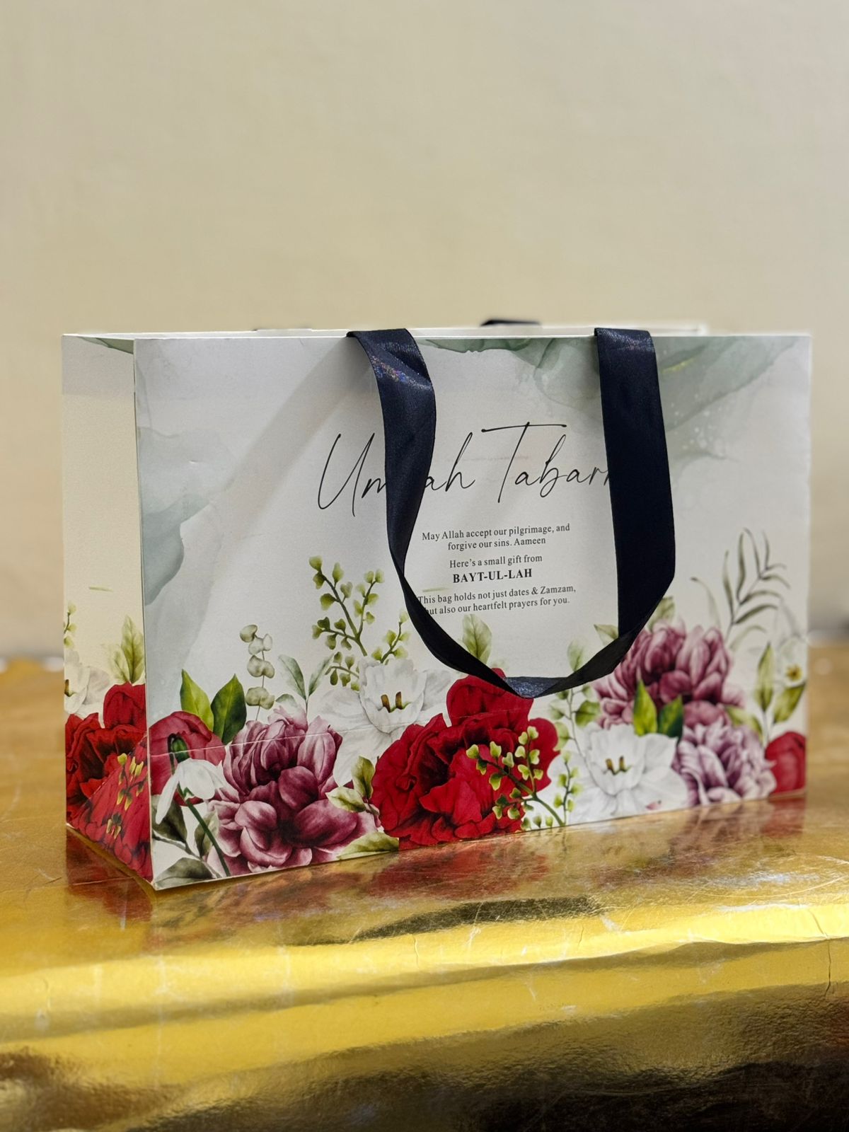 Large Bag (Floral Red) Umrah / Hajj Tabarruk Packaging