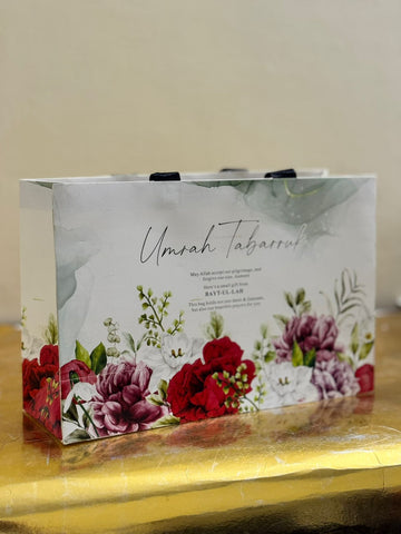 Large Bag (Floral Red) Umrah / Hajj Tabarruk Packaging