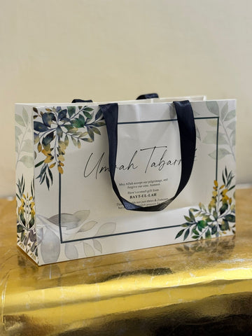 Large Bag (Floral Green) Umrah / Hajj Tabarruk Packaging