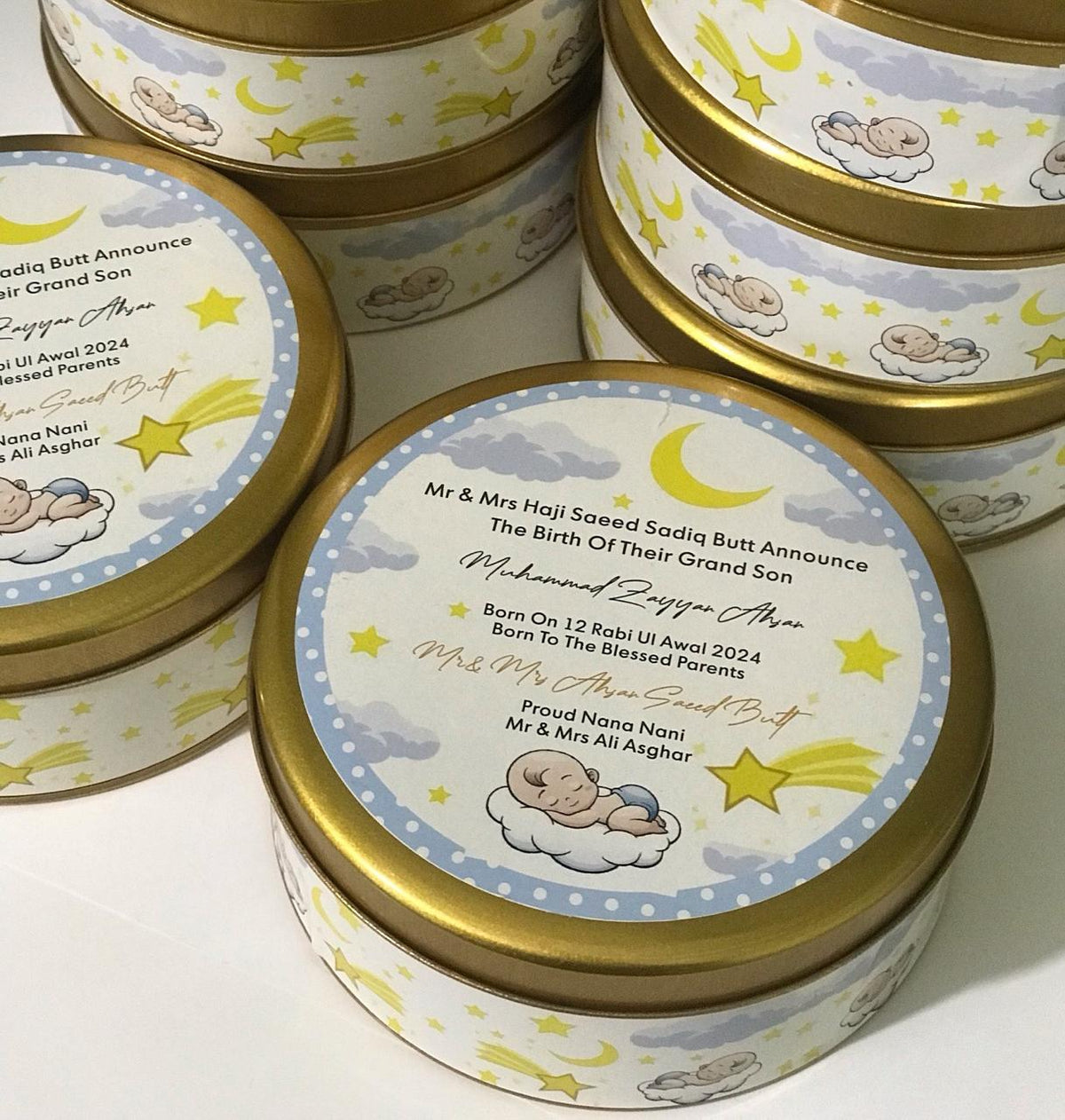 Baby Announcement  Half Kg Tin Box