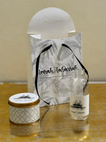 Small Set - (Floral Black and White) Umrah / Hajj Tabarruk Packaging