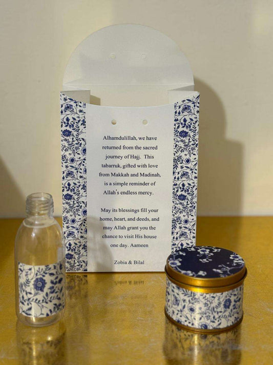 Small Set (Blue Elegant Design)- Umrah / Hajj Tabarruk Packaging