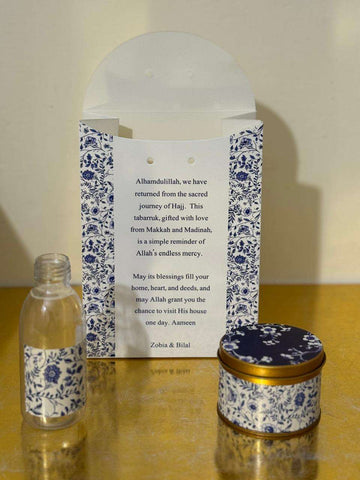 Small Set (Blue Elegant Design)- Umrah / Hajj Tabarruk Packaging