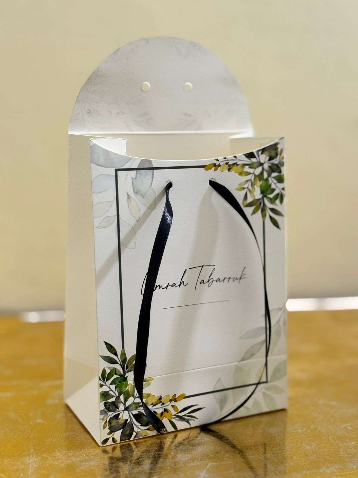 Goodie Bag (Green Floral) for Umrah/Hajj Tabarruk Packaging